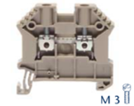Borne de raccordement vissée - 4 mm² - Beige｜Contaclip