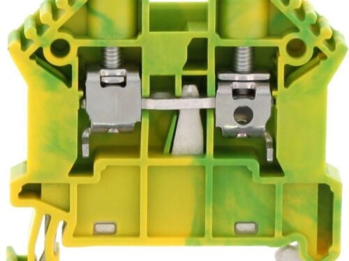 Borne de raccordement vissée - 10 mm² - Vert-Jaune｜Contaclip