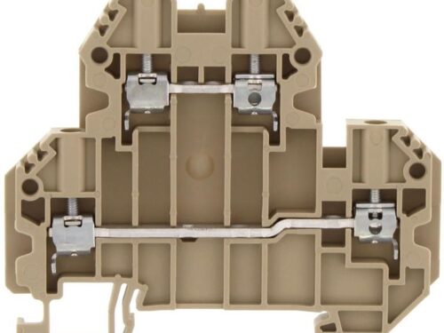 Borne de raccordement vissée - 2 étages - Contaclip - 2.5 mm² - Beige