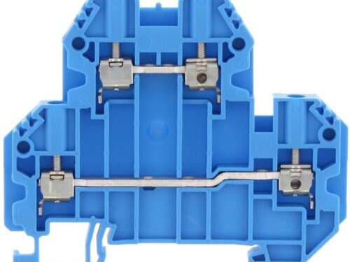 Borne de raccordement vissée - 2 étages - Contaclip - 2.5 mm² - Bleu