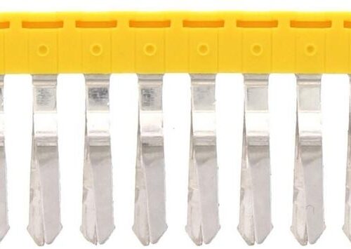 Connecteur transversal isolé jaune Contaclip - 10 pôles - 2.5 mm² pour borne visée | REF C17209.8