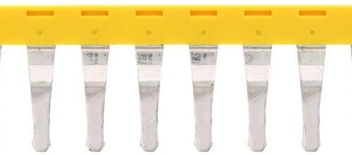 Connecteur transversal isolé jaune Contaclip - 10 pôles - 6 mm² pour borne visée | REF C17229.8
