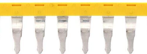 Connecteur transversal isolé jaune Contaclip - 10 pôles - 10 mm² pour borne visée | REF C17239.8
