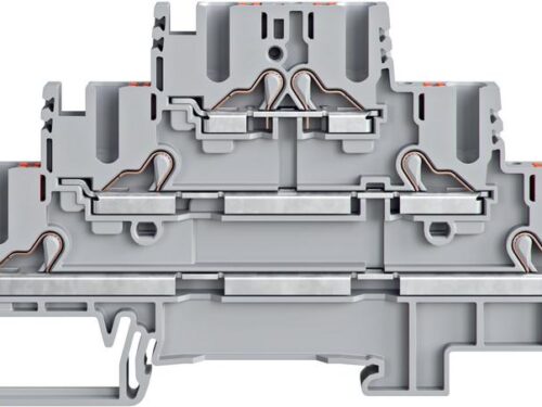Borne de raccordement push-in - 3 étages - Contaclip - 2.5 mm² - Gris