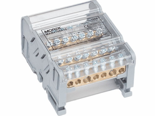 Répartiteur multipolaire Morek - Moblock 4P 100A-7 | REF MORMAB4100A18
