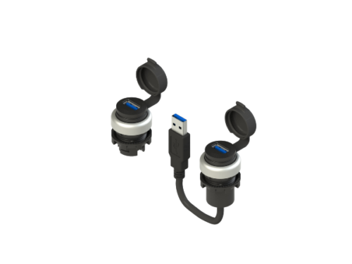 Prise USB 2.0 série EROUND - Type A femelle / femelle - Pizzato