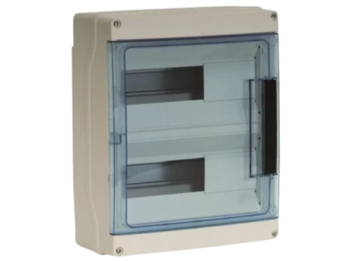 Coffret étanche avec plastrons à entrées directes - 2 x 18 modules - IP65 IK07