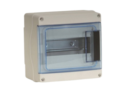 Coffret étanche avec opercules prédécoupées - 8 modules - IP65 IK07