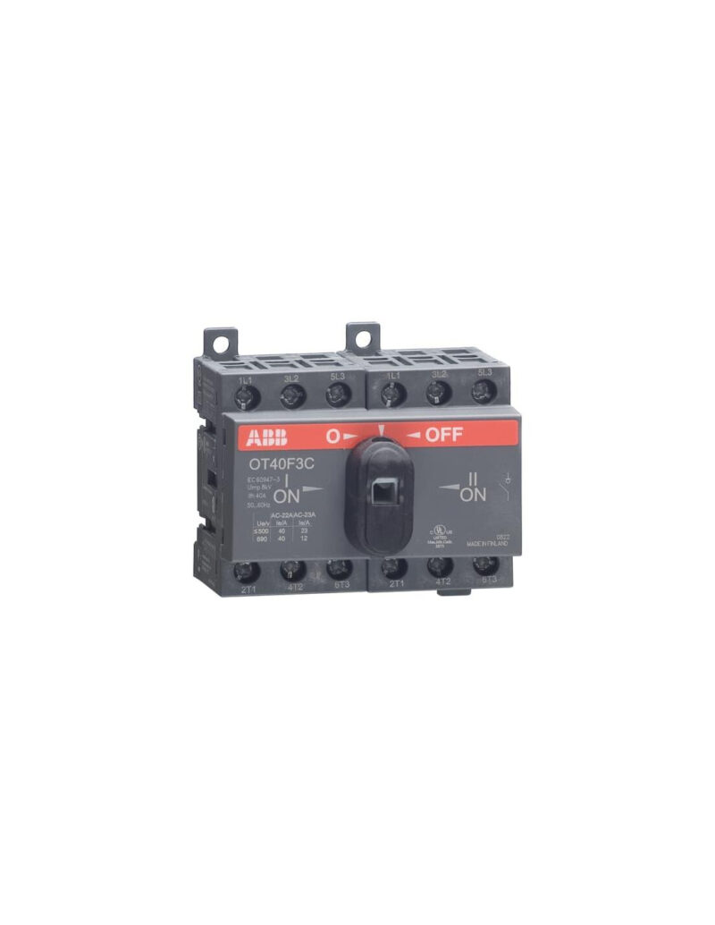 Inverseur de source manuel OT / 3 Pôles ABB - 40A - montage fond d'armoire | REF ABB939053