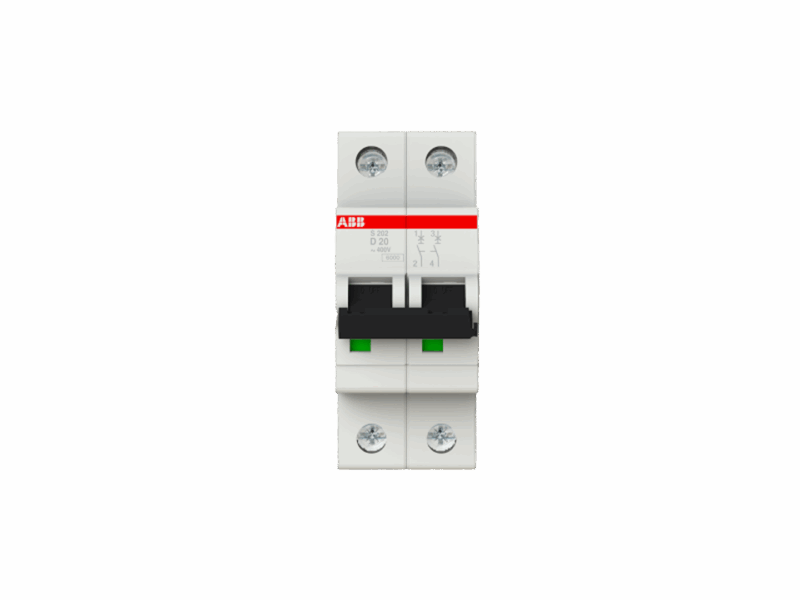 Disjoncteur modulaire S200 courbe D ABB - 2P - 6kA - 32A | REF ABB352266