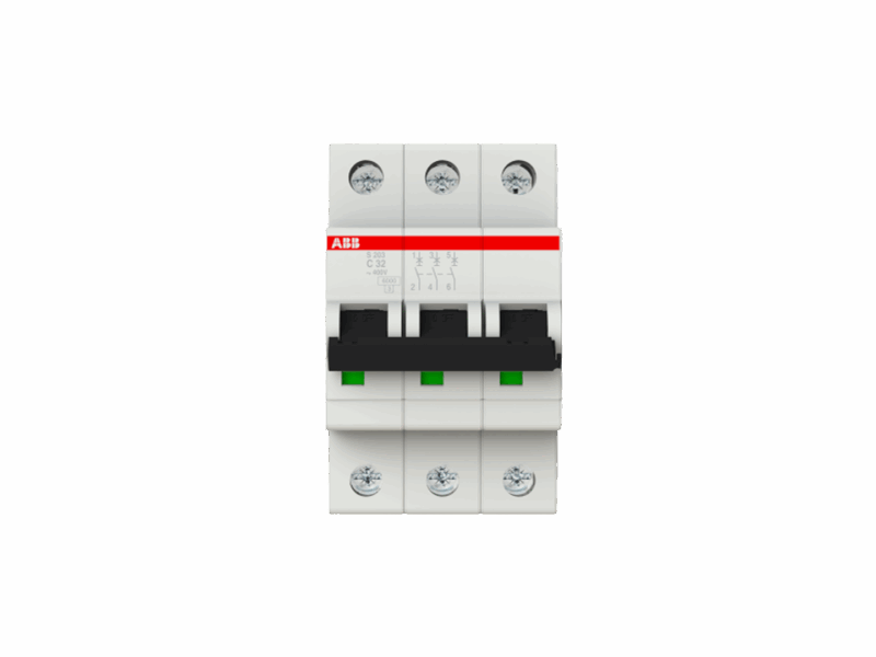Disjoncteur modulaire S203 courbe D ABB - 3P - 6kA - 40A | REF ABB352367
