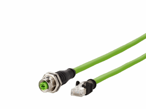 Câble de capteur ethernet Metz Connect - M12 D-codé vers RJ45, 5 m | REF M142M1D25050