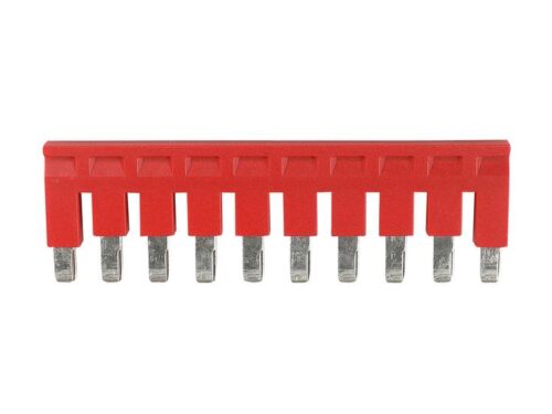 Connecteur transversal isolé rouge Contaclip - 10 pôles - 10 mm² pour borne Push-in | REF C27170.9 