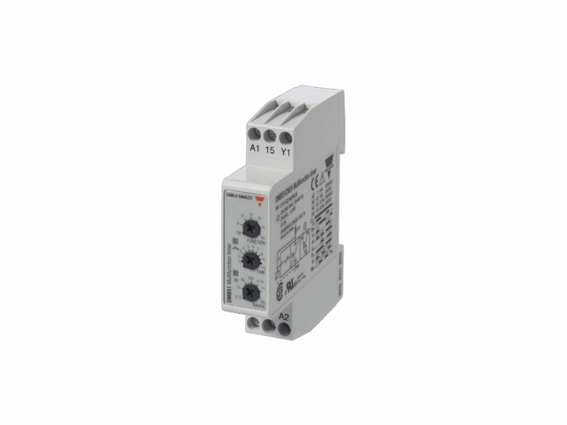 Minuterie multifonctions Gavazzi - 24V DC & 24-240V AC - 0.1s à 100h – 7 fonctions | REF DMB51CM24