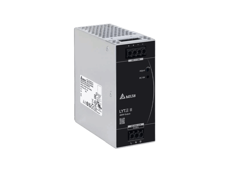 Alimentation série DRF Mono. Delta - 24VDC / 20A, 480W - pour rail DIN | REF DRF-24V480W1GBA
