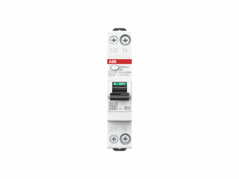 Dijsoncteur différentiel DS301C courbe C type A 30 mA ABB - 1P + N - 20A | REF ABBL236165