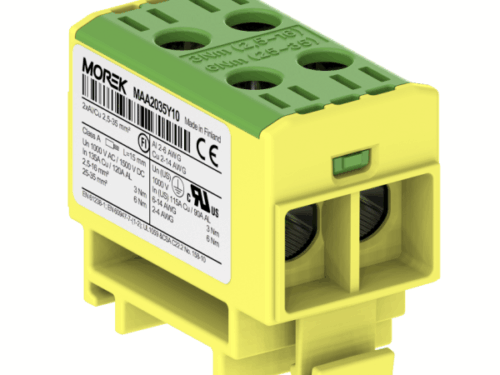 Bloc de jonction - OTL 35-2 - 4 trous - Vert-Jaune｜Morek