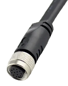 Câble avec connecteur femelle - 5m + connecteur droit M12 - 12 pôles｜Reer Safety