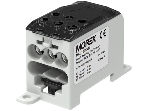 Répartiteur unipolaire Morek - OJL 200A - Noir